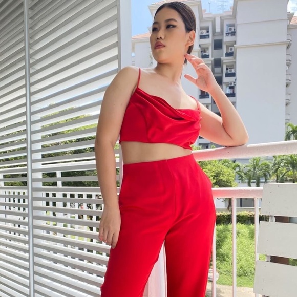 NOOKIE Dream Draped Crop In Fire - Picture 1 of 4